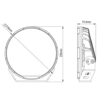 Žibintas priekinis LG LED 9/36V 150W/13500lm su gabaritu 3