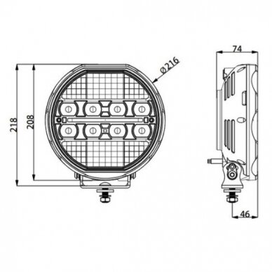 Žibintas priekinis LG LED 9/36V 200W/17500lm su gabaritu 2